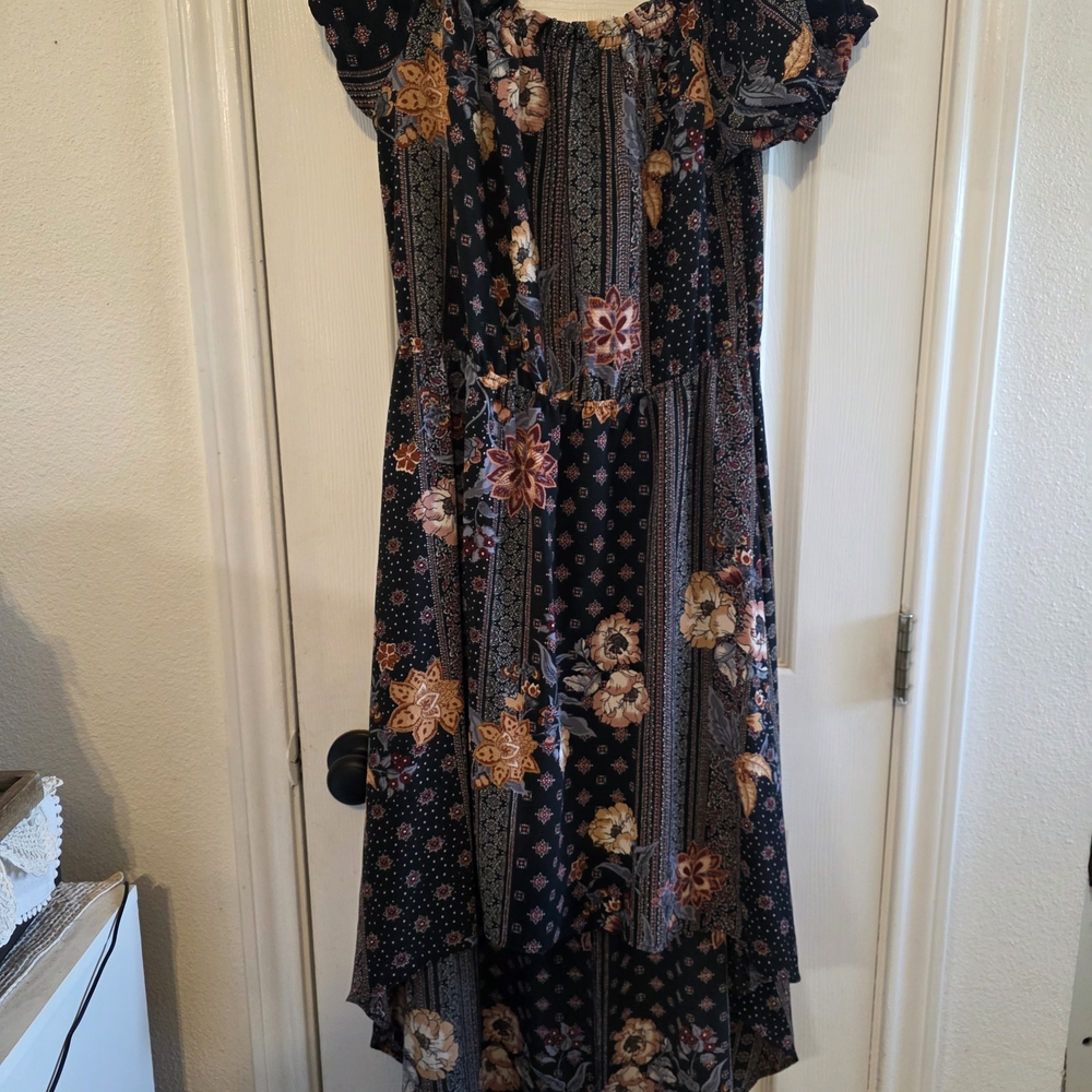 Rue21 Black Floral High Low Dress